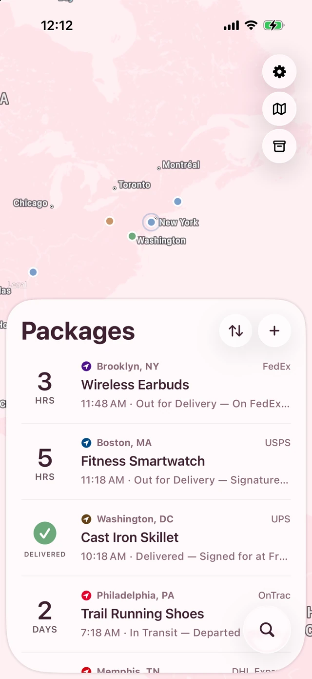 Pallet in the Sakura theme: soft pink map and list